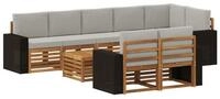 vidaXL Gartenlounge-Set Sofagarnituren Massivholz, (9-tlg)