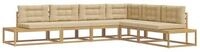 vidaXL Sofaelement Outdoor-Sofagarnitur Wei&szlig; 357 x 198,5 x 73 cm Polyester (6...