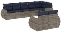 vidaXL Sofaelement 8-teiliges Gartensofa-Set mit Kissen, grau, Polyrattan (1 St)