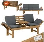 Casaria Gartenbank, Wetterfest Holz mit Tisch 200x50cm Klappbar 320kg Belastbar...