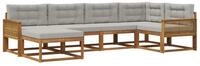 vidaXL Gartenlounge-Set Outdoor-Sofagarnitur mit Kissen 6 pcs Natur und...