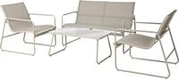 Gartenlounge-Set Lounge-Set OSKAR beige Gartenset Loungem&ouml;bel Gartenm&ouml;bel
