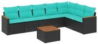 vidaXL Gartenlounge-Set 8-teiliges Gartensofa-Set mit Kissen, schwarzes...