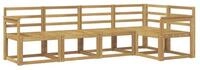 vidaXL Gartenlounge-Set Outdoor-Sofagarnitur 5 pcs Wei&szlig; Massivholz, (5-tlg)