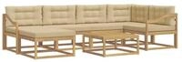 vidaXL Gartenlounge-Set Outdoor-Sofagarnitur 7 pcs Wei&szlig; und Beige, (7-tlg)