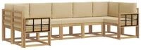 vidaXL Gartenlounge-Set Outdoor-Sofagarnitur mit Kissen 7 pcs Wei&szlig; und Beige,