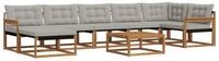 vidaXL Gartenlounge-Set Outdoor-Sofagarnitur mit Kissen 8 pcs Nat&uuml;rlich und