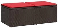 vidaXL Gartenlounge-Set 2-tlg. Garten-Sofagarnitur mit Kissen Braun Poly Rattan,