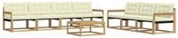 vidaXL Gartenlounge-Set Outdoor-Sofagarnitur 8 pcs Wei&szlig; und Creme, (8-tlg)