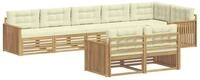 vidaXL Gartenlounge-Set Outdoor-Sofagarnitur 8 pcs Wei&szlig; und Creme 406 x 168,5...