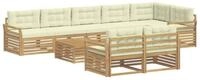 vidaXL Gartenlounge-Set Outdoor-Sofagarnitur 9 pcs Wei&szlig; und Creme 79 x 79 x 37...