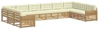 vidaXL Gartensofa Sofagarnituren Massivholz, 10 Teile