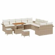 vidaXL Loungesofa Garten-Sofa-Set mit Kissen mit Speicher 13 pcs Beige und...