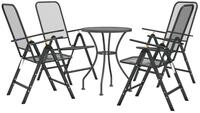 vidaXL Garten-Essgruppe 5-tlg. Garten-Essgruppe Streckmetall Anthrazit, (4-tlg)
