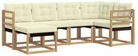 vidaXL Gartenlounge-Set Outdoor-Sofagarnitur mit Kissen 6 pcs Wei&szlig; und Creme,