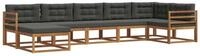vidaXL Gartenlounge-Set Outdoor-Sofagarnitur mit Kissen 7 pcs Natur und...