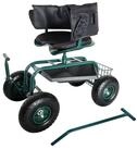 relaxdays Rollsitz Fahrbarer Gartensitz mit Stauraum, gr&uuml;n