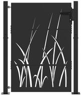 vidaXL Gartentor Gartentor Schwarz 110 x 155 cm Pulverbeschichteter Stahl