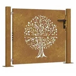 vidaXL Gartentor Gartentor 100x100 cm Cortenstahl Baumdesign braun