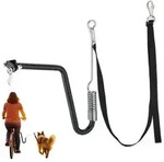 relaxdays Fahrradleine f&uuml;r Hunde mit Abstandhalt, Stahl schwarz|silberfarben