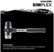Gummihammer HALDER SIMPLEX Schonhammer &Oslash; 40 mm Gummi schwarz / Weichmetall mit