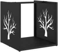 vidaXL Kaminholzregal Brennholzregal Schwarz 40x40x40 cm Kaltgewalzter Stahl