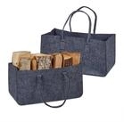 relaxdays Holztragetasche 2er Set Kaminholztasche aus Filz