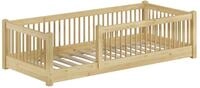 ERST-HOLZ Kinderbett Kinderbett 80 x 190 cm Niedriges Bodenbett Kiefer Massiv