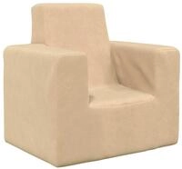vidaXL Babym&ouml;bel-Set Kindersofa Creme Weich Pl&uuml;sch