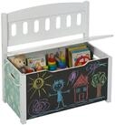 relaxdays Truhenbank Kinderbank mit Stauraum & Tafel