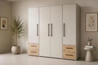FORTE Kleiderschrank Mokkaris, Garderobe, zeitloses Design, 4 T&uuml;ren, Made in...