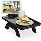 relaxdays Tablett Sofatablett f&uuml;r Armlehne schwarz, Bambus, (1-tlg)