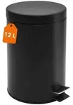Spetebo M&uuml;lleimer Edelstahl Tretm&uuml;lleimer rund schwarz matt mit Deckel, mit