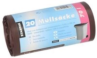 PAPSTAR M&uuml;llbeutel M&uuml;lls&auml;cke, HDPE 70 l 100 cm x 58 cm braun 23 my 500 Stk