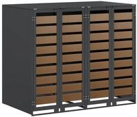 vidaXL M&uuml;lltonnenbox Wagenm&uuml;llbeh&auml;lter f&uuml;r 2 Beh&auml;lter Stahl Anthrazit (1...