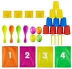 relaxdays Spielzeug-Gartenset Kinderparty Spiele 3 in 1 Set
