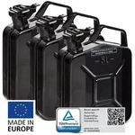 BW Benzinkanister Metall Kraftstoffkanister 3x 5 Liter - Schwarz - RAL 9005...