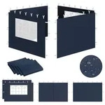 Zelsius Pavillonseitenteil Seitenw&auml;nde f&uuml;r Pavillon 3x3 m, 4-teilig, Blau,