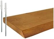 relaxdays Wandregal Massivholz Baumkante, braun, 100 cm