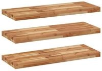 vidaXL Regal Schweberegale 3 Stk. 100x30x4 cm Massivholz &Ouml;lbehandelt, 3-tlg.