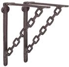 relaxdays Wandregalhalter 4 x Regalwinkel Gusseisen Kette