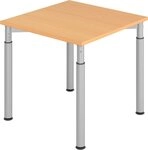 HAMMERBACHER Schreibtisch Schreibtisch 80x80cm Buche/Silber