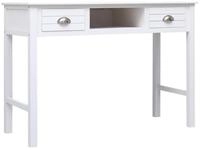 vidaXL Schreibtisch Schreibtisch Wei&szlig; 108x45x76 cm Massivholz Paulownia