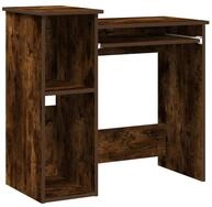 vidaXL Schreibtisch Schreibtisch mit Regal R&auml;uchereiche 84x40x78 cm...