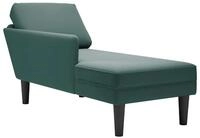 vidaXL Chaiselongue, Chaiselongue mit Kissen und Rechter Armlehne Dunkelgr&uuml;n...