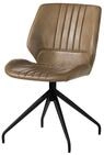 Massivmoebel24 Polsterstuhl IRON LABEL (beige Echtleder (B&uuml;ffel) Eisen), 51 x...