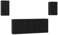 vidaXL TV-Schrank TV-Schrankset 7 pcs Schwarz Eichen-Optik 30,5 x 30 x 60 cm...