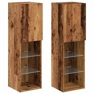 vidaXL TV-Schrank TV-Schr&auml;nke mit LED-Leuchten 2 Stk. Altholz-Optik...