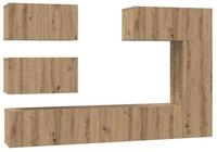 vidaXL TV-Schrank TV-Schrankset Wandmontiert 6 pcs Artisan-Eiche Holzwerkstoff...