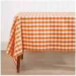 Homescapes Tischdecke Vichy-Karo Tischdecke orange kariert &ndash; 137 x 228 cm,...